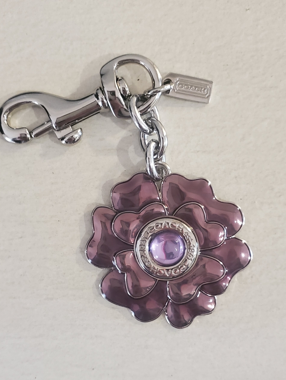 Coach Purple Flower Vintage Bag Charm